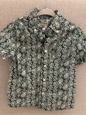 Crewcuts Green Shirt with White Floral Print